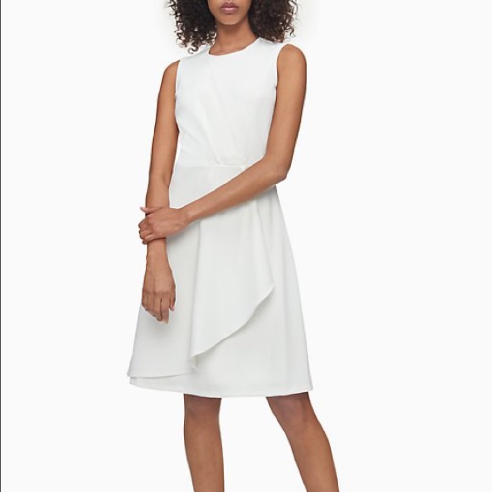 🆕 Calvin Klein Sleeveless Cascading Ruffle Dress - Picture 1 of 4